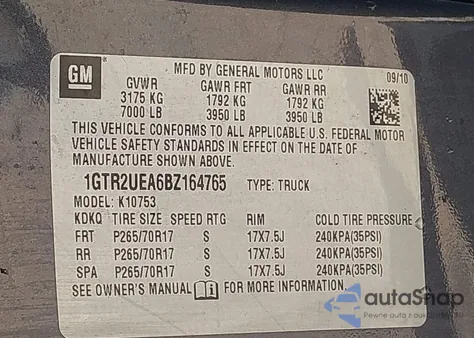 2011 GMC Sierra 1500 Sl z USA, uszkodzony, nr VIN 1GTR2UEA6BZ164765